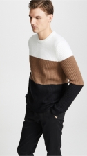 Theory Romman Colorblock Merino Wool Sweater